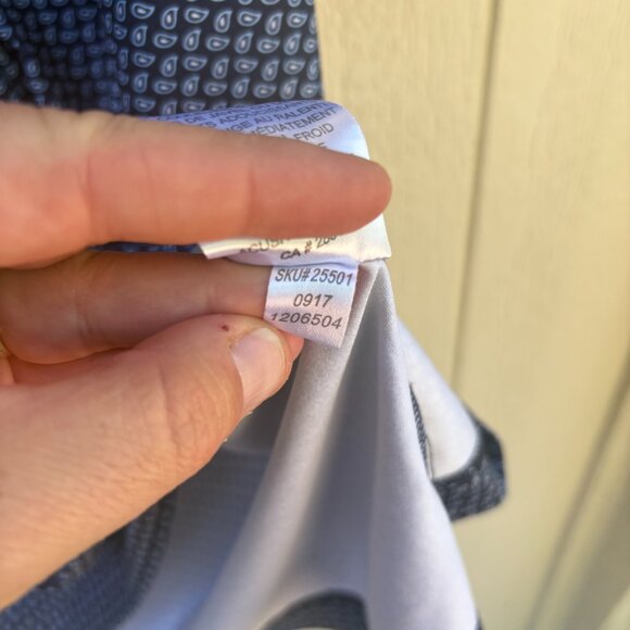 Footjoy Golf Lisle Polo Shirt Men's Large Blue Paisley Stretch Comfort Summer - Picture 6 of 10